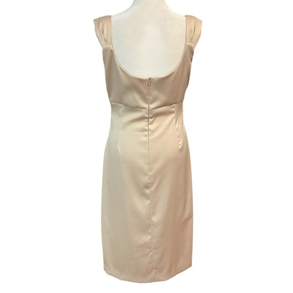 Maggie London Sleeveless Sheath Dress Size 8 Muted Gold Empire Bust Cocktail - Picture 4 of 9